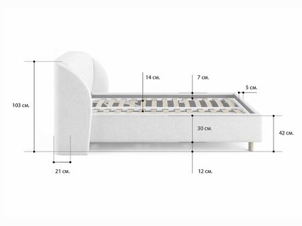 Кровать Сонум Valencia Экокожа Белый (с подъемным механизмом)