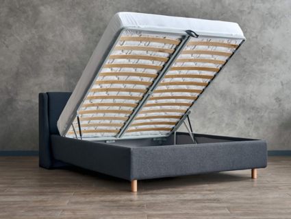 Кровать Сонум Barcelona Рогожка Пепельная (с подъемным механизмом) 160х200