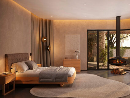 Кровать Rivi Charm Бук натуральный/микрофлок Sakura 10 140х200