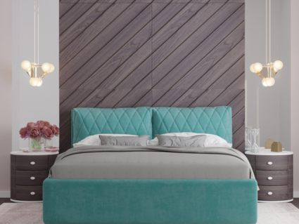 Кровать Nuvola Celeste Velutto 04 (с подъемным механизмом)