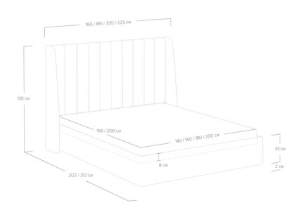 Кровать Сонум Samanta Рогожка Деним 180х190