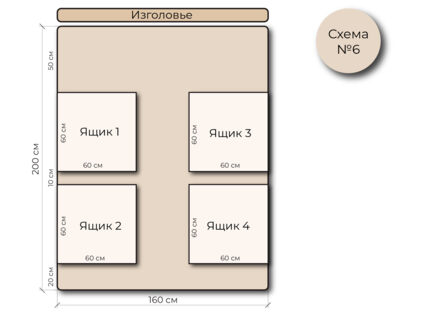 Кровать Mr.Mattress Site Box экокожа Brown 160х195