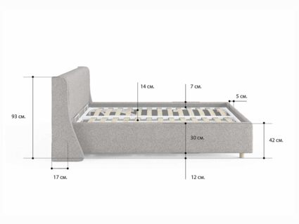 Кровать Сонум Barcelona Кашемир Горчичный (с подъемным механизмом) 90х200