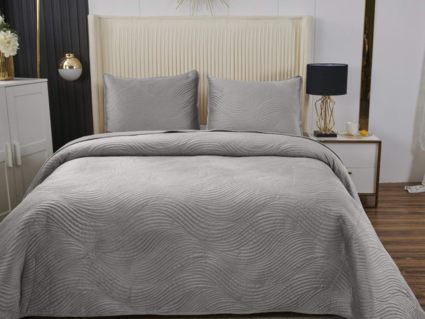 Покрывало Софи де Марко Жизель (светло-серое) 240х260