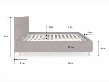 Кровать Сонум Bella Кашемир Латте 200х190