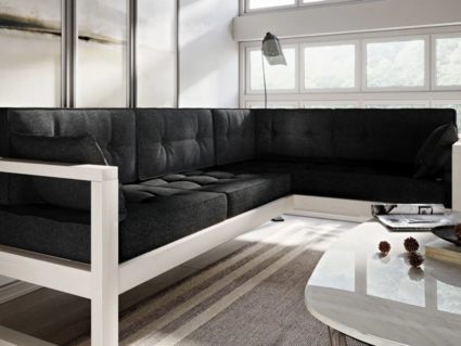 Диван Арско Астер угловой трехместный черный Длина 220 см