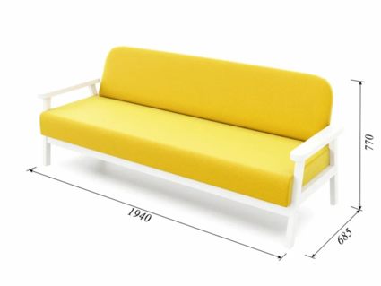 Диван Арско Флори трехместный жёлтый