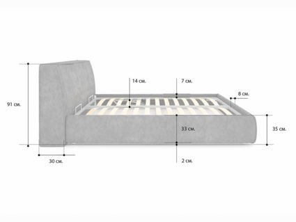 Кровать Сонум Altea Кашемир Горчичный (с подъемным механизмом) 180х190