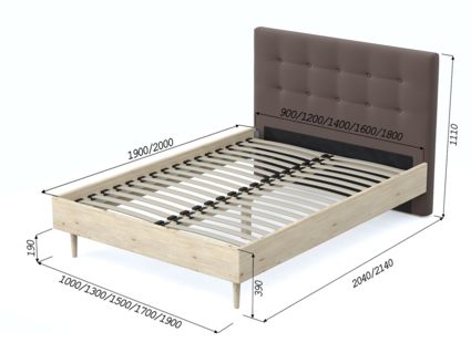 Кровать Арско Альмена Сосна/Велюр Grace 06