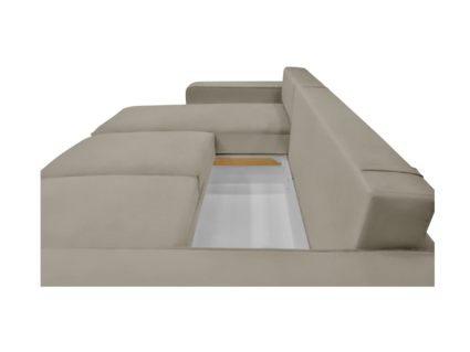 Диван Фиеста Мебель Монако с оттоманкой велюр Vivaldi 04 кремовый Длина 247 см