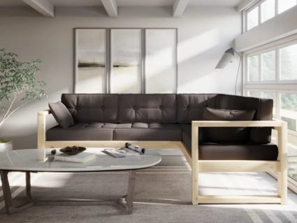 Диван Арско Астер угловой трехместный коричневый Длина 220 см