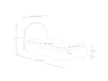 Кровать Сонум Roxy Тедди розовый (с подъемным механизмом) 80х190