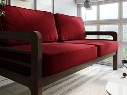 Диван Арско Бергер трехместный красный