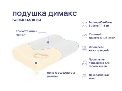 Одеяло Димакс Овечья шерсть всесезонное + 2 подушки Димакс Базис Макси 1427