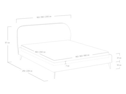Кровать Сонум Katrin Рогожка Деним 180х190
