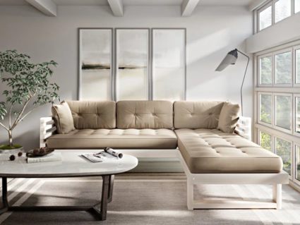 Диван Арско Стоун угловой трехместный бежевый Длина 220 см