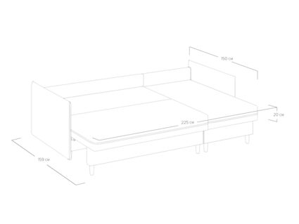 Диван Сонум Rain угловой Лаунж Светло-серый Длина 240 см
