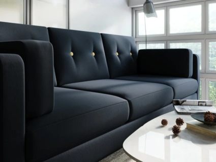 Диван Арско Ингвар Б трехместный черный Длина 199 см